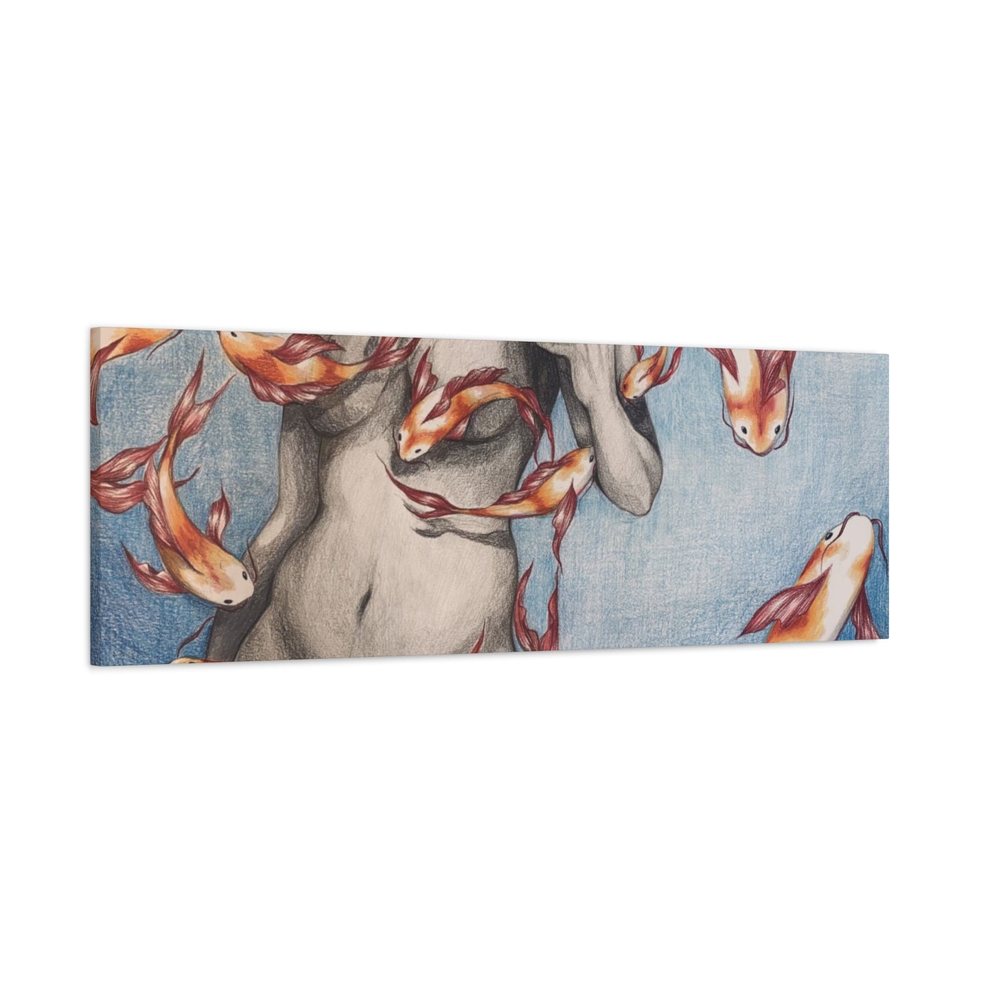 Artistic Fish-Themed Stretched Canvas