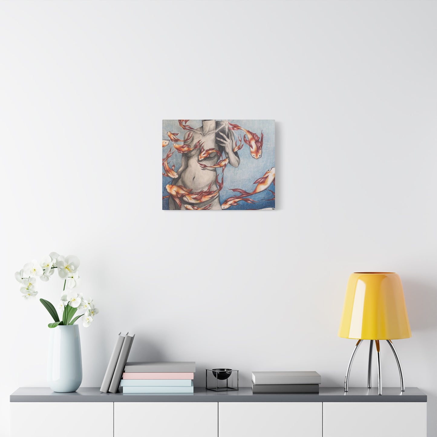 Artistic Fish-Themed Stretched Canvas
