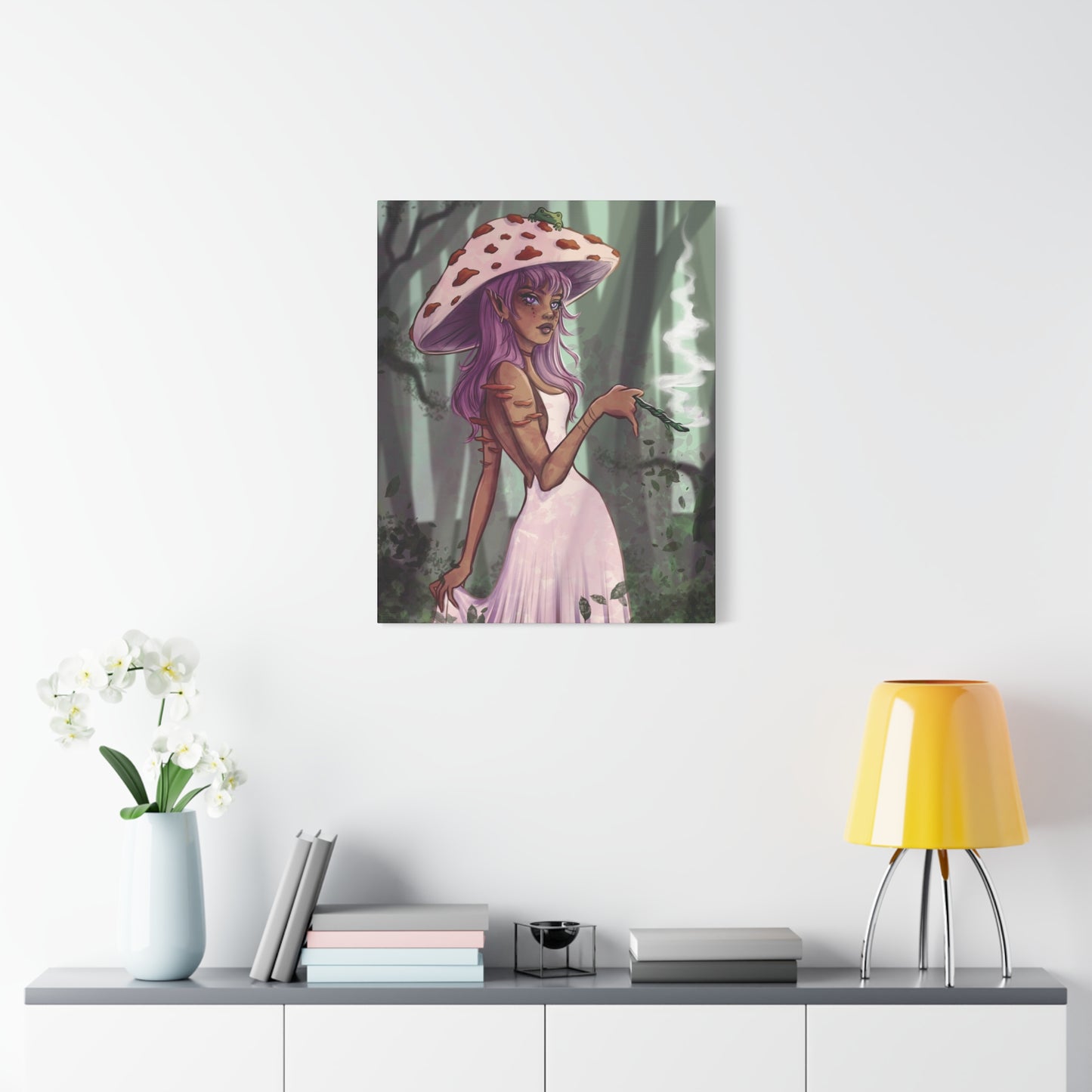 Mystical Forest Goddess Art Canvas - Enchanting Fantasy Wall Decor
