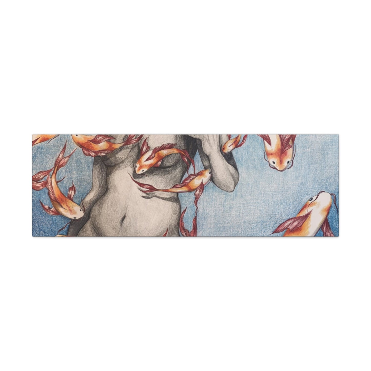 Artistic Fish-Themed Stretched Canvas