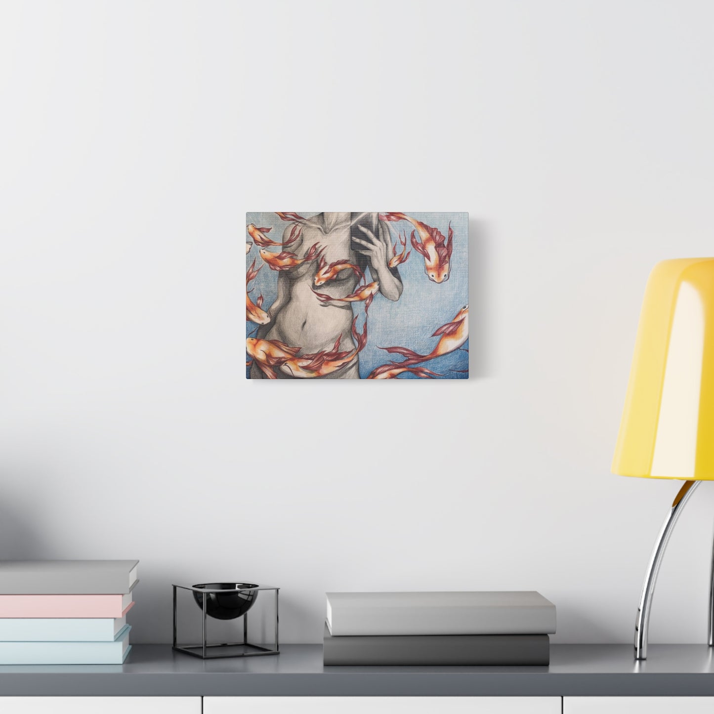Artistic Fish-Themed Stretched Canvas