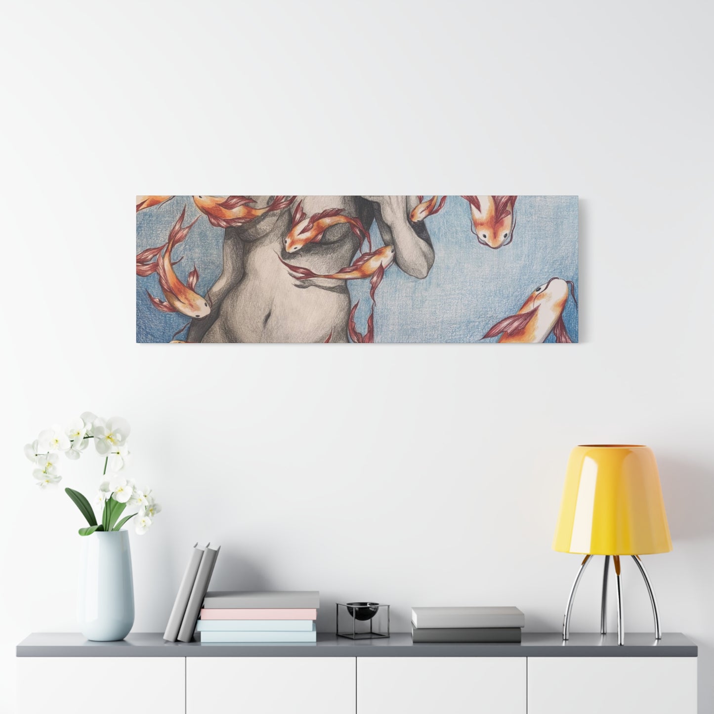 Artistic Fish-Themed Stretched Canvas