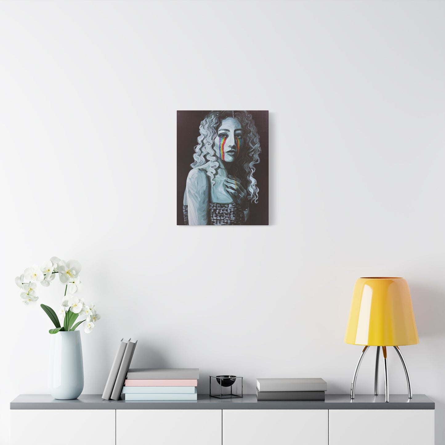 Emotional Art Canvas Print – Rainbow Tears Design