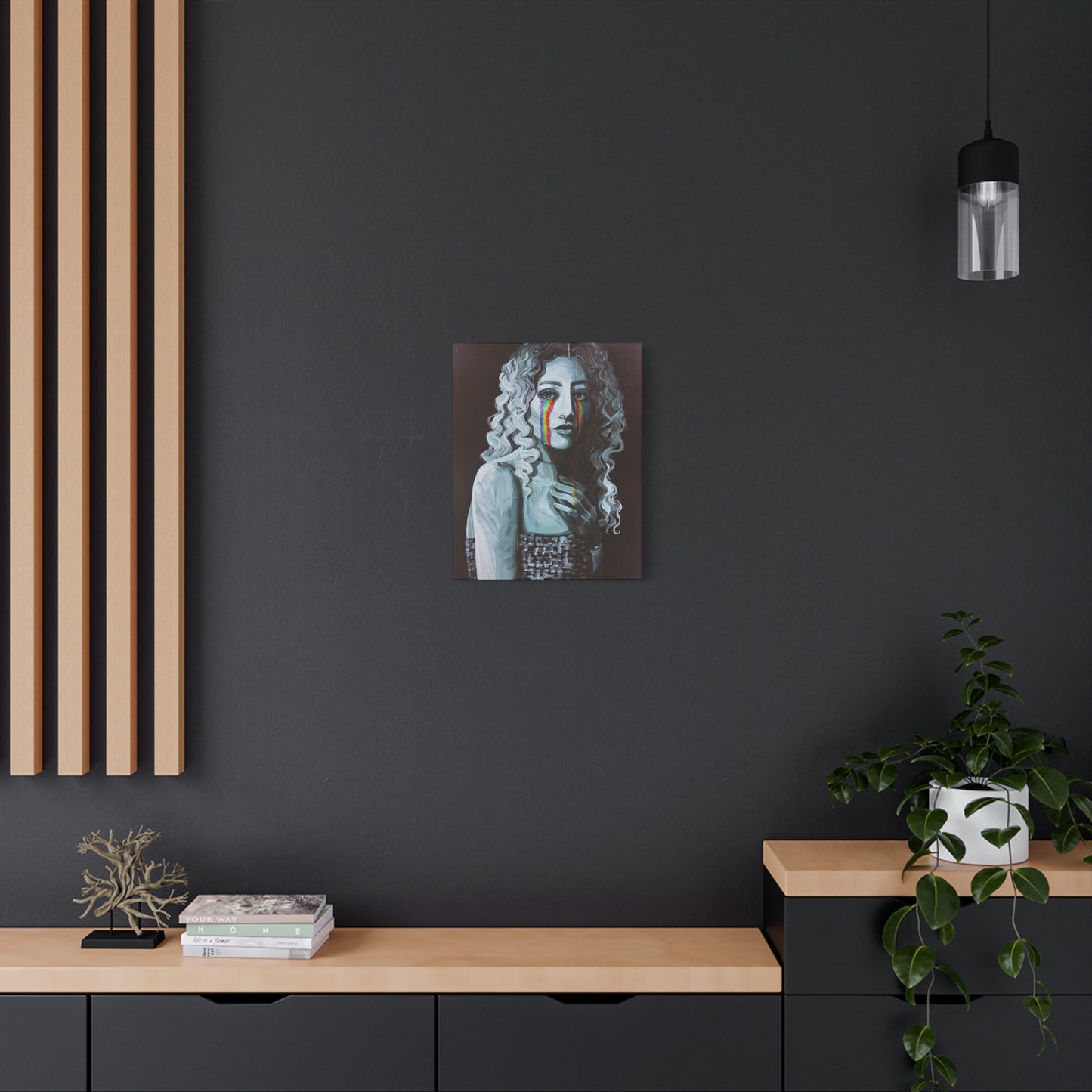 Emotional Art Canvas Print – Rainbow Tears Design