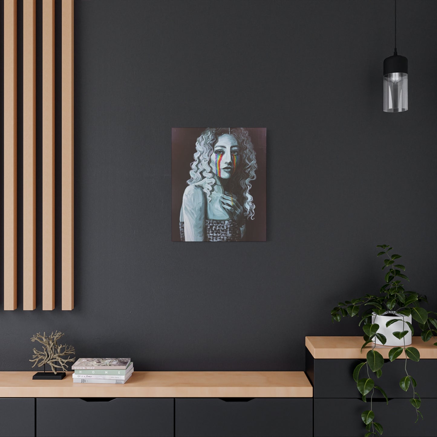 Emotional Art Canvas Print – Rainbow Tears Design